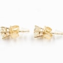 Pair of natural brilliant earrings in 14 kt gold, 1.00 ct. (2)