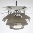 Poul Henningsen (1894-1967) for Louis Poulsen: 'Koglen', pendel af børstet stål, Ø 48 cm