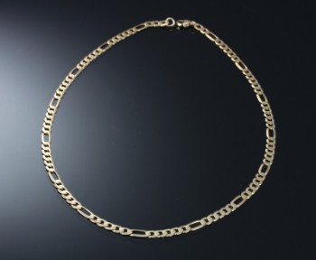 Halskæde i 14 kt guld, Figaro kæde, L.55 cm, 22,6 gram