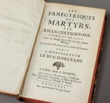 Johannes Chrysostomos. Les Panegyriques des Martyrs, 1735