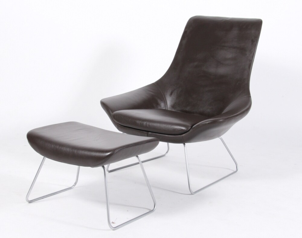 Walter Knoll 'Flow Chair' med skammel (2)