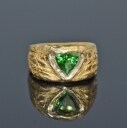 Designerring med en Paraiba-turmalin, ca. 1.40 ct., udført af 18 kt. guld, med et certifikat og smykkepas