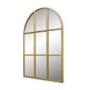Mirror with curved top, gold-colored iron frame. 125x85 cm