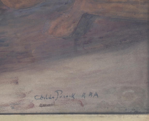Henry Childe Pocock (1845-1934): Interiør med kardinal og munk.