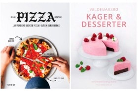 'Valdemarsro kager og desserter' af Ann-Christine Hellerup Brandt og 'Pizza - Lav verdens bedste pizza i ovnen derhjemme' af Oskar Montano (2)