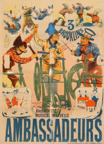 Fransk plakat, 3 Brooklins. Ambassadeurs, omkr. 1880