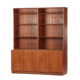 Børge Mogensen. Teak bookcase with base cabinet, 1950-1960s