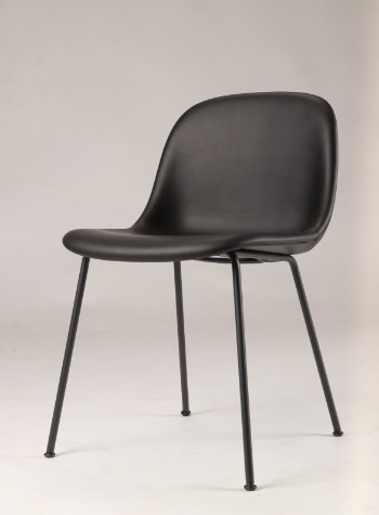 Iskos-Berlin for Muuto. Fiber Side Chair, Sort læder