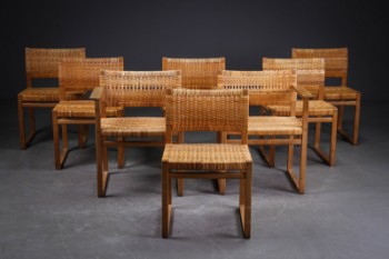 Børge Mogensen. Dining chairs, model BM 61 and 62 (8)