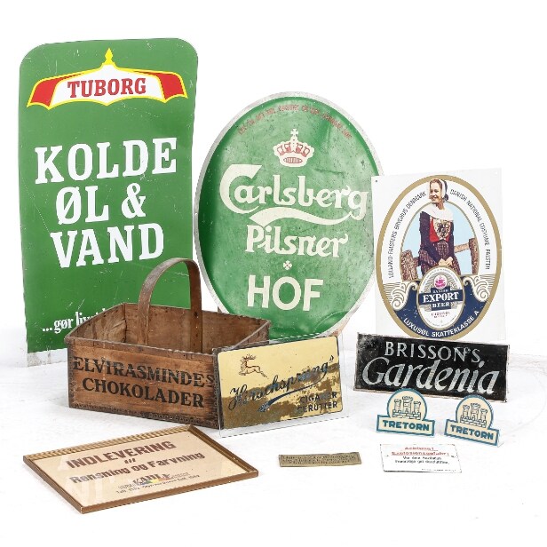 Samling reklameskilte mm.