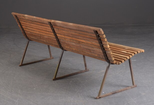 Havebænk af jern og teak