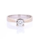 Flemming Kjerulff: A diamond solitaire ring of 14k white gold, approx. 0.45 ct. TW/VS. Size 55