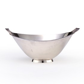 Carl M. Cohr. Modern silver bowl with handle, approx. The 1950s