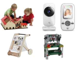 KREA bondegård - Træ, Motorola babyalarm – Digital Video Baby Monitor, Nordic Play gåvogn med aktiviteter og Bosch arbejdsbænk (4)