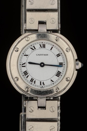 Cartier Santos Ronde. Damearmbåndsur i stål