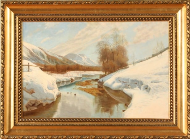 Dansk kunstner 1900 - tallets første halvdel. Vinterlandskab.