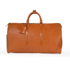 Louis Vuitton. 'Keepall 50', weekend/travel bag in cognac colored Epi leather