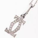 Cartier 'Double C' brilliant charm and necklace in 18kt white gold