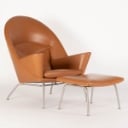 H. J. Wegner. Armchair and stool, model Oculus (2)