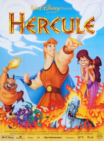 Stor, fransk plakat for Disneys Hercules, 1997