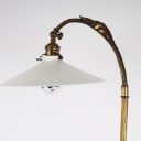 Table lamp made of brass and white opal glass, 1920s