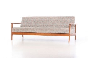 Tre-pers. sofa / sovesofa af teak, 1960-70'erne