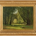 Georg Emil Libert. Forest clearing from the Deer Park with game.