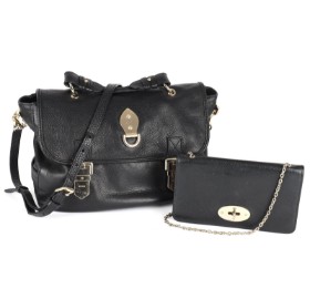 Mulberry: Tillie shoulder bag and Bayswater wallet on chain in black leather (2)