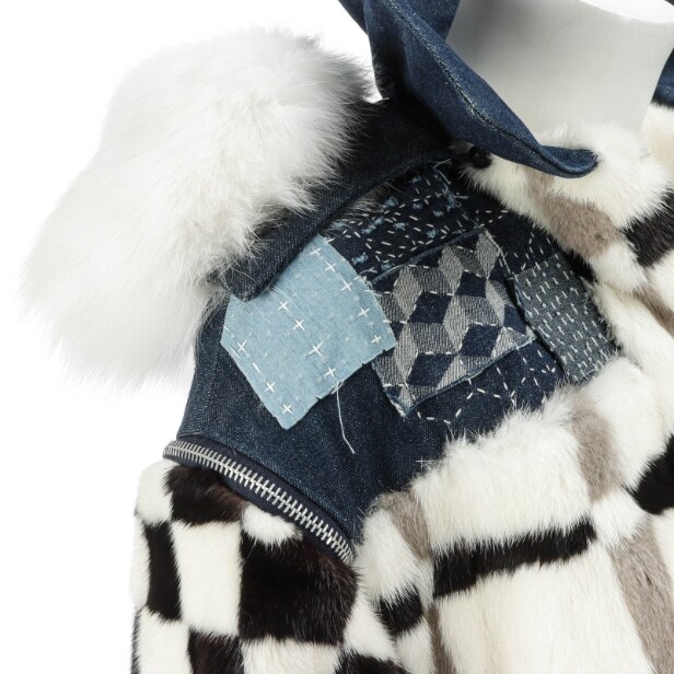 6918 - Copenhagen Fur. Unique mink and denim jacket. Str. 36 / 38