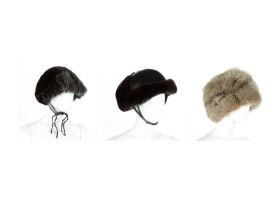 7522 - 7526 - 7521. Kopenhagen Fur. Two hats and a bicycle helmet. (3)