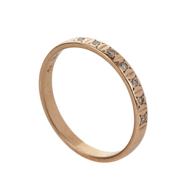 Brillant alliancering af 18 k tguld, ca 0.07 ct. Str. 55
