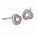 Aagaard. 'Mary' heart-shaped diamond earrings in 14 kt. satin-finished white gold, total 0.03 ct. (H/PI) (2)