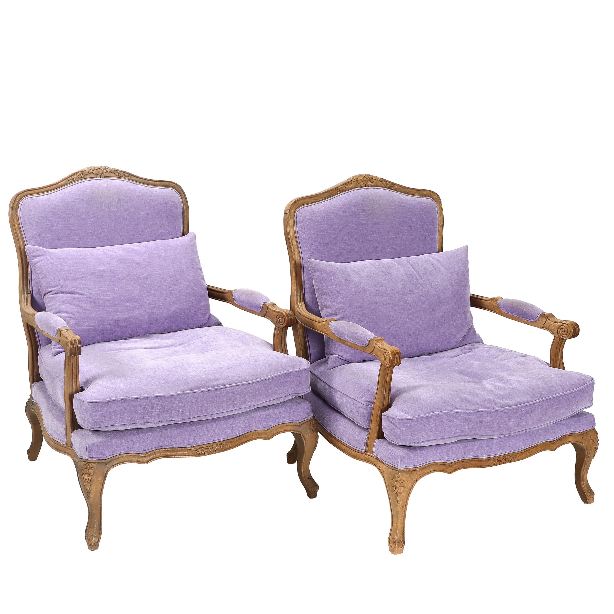 Pair of armchairs with wicker backs (2)
