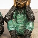 Skulpturer/figurer, de 3 vise aber, 'Ikke høre, ikke se, ikke tale'-aberne, bronze (3)