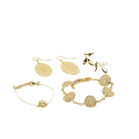 Pure Leaf. Collection of jewelery plated with 18 kt. gold (6)