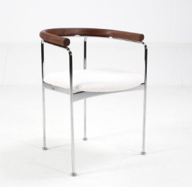 Kensaku Oshiro for dk3. armstol, model Baia Chair, Chrom / valnød