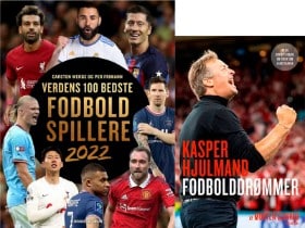 'Kasper Hjulmand - Fodbolddrømmer' af Morten Glinvad og 'Verdens 100 bedste fodboldspillere 2022' af Carsten Werge og Per Frimann (2)