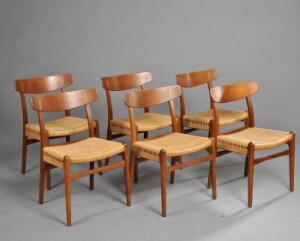 Hans J. Wegner. Spisestuestole model CH-23 (6) | Lauritz.com