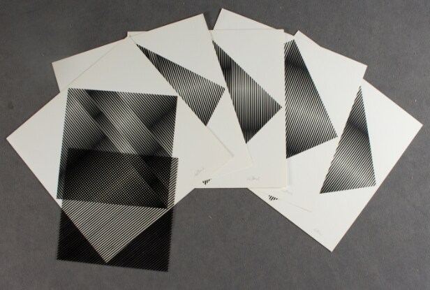 Klaus Hoßbach, Mappenwerk 'Vibrationsfelder', 1969. Serigraphie