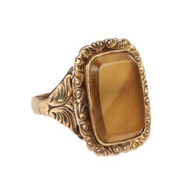 Knud Georg Jensen: Agate ring of 14 kt. gold, 4.6 g.