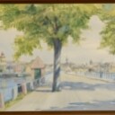 Thomas Skeel Ankersen 20. årh. Parti fra Nykøbing F. med parti fra Christian IX bro, og Hasselø.  (2).