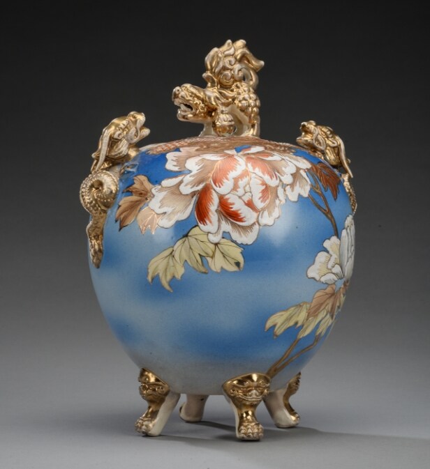 Japansk låg krukke af porcelæn