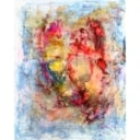 Alf Pedersen. Composition. `The Kiss` 120x150 cm.
