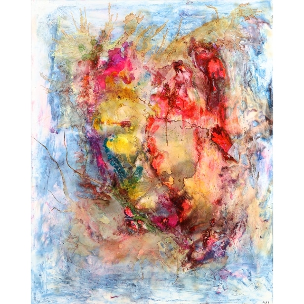 Alf Pedersen. Komposition. `Kysset` 120x150 cm.