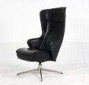 Roger Persson for Swedese. High-backed armchair and stool (2)