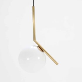 Michael Anastassiades for Flos: Pendel af messing og hvidt opalglas, model 'IC S2'