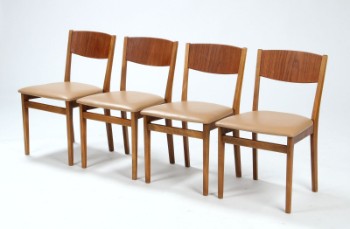 Sorø Møbelfabrik. Spisebordsstole af bøg og teak (4)