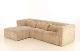 Living&more. 3 - pers sofa med chaiselong, Model Karl - Beige