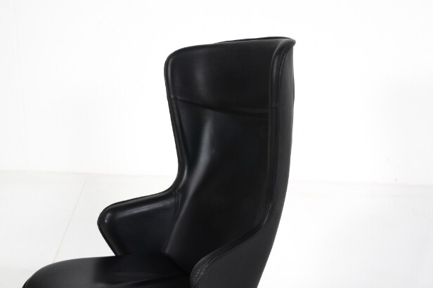 Roger Persson for Swedese. High-backed armchair and stool (2)