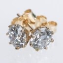 Par solitaire ørestikker med laboratorieskabte diamanter ca 2.02 ct